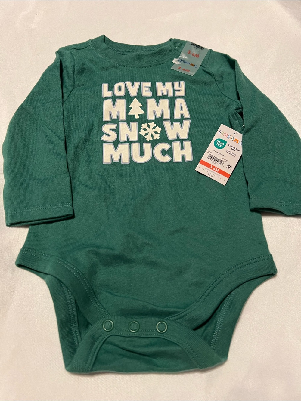 Garanimals Green Long-Sleeve Baby One-Piece Bodysuit
